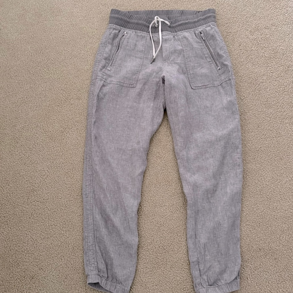 Athleta Retreat Linen Joggers Gray 8